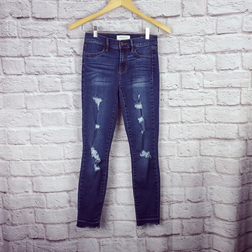 Pacsun ankle jeggings size 24 raw hem jeans